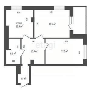 2-к квартира, вторичка, 68м2, 19/25 этаж