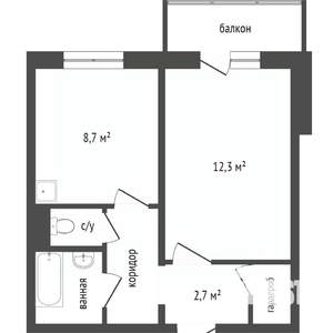 1-к квартира, вторичка, 41м2, 8/10 этаж