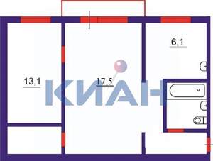 2-к квартира, вторичка, 46м2, 3/5 этаж