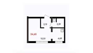 1-к квартира, вторичка, 25м2, 5/18 этаж