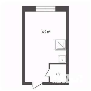 Студия квартира, вторичка, 17м2, 1/5 этаж