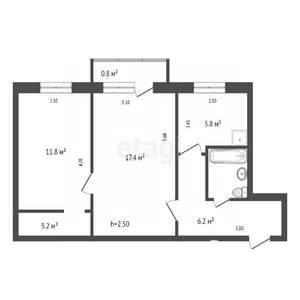 2-к квартира, вторичка, 47м2, 3/5 этаж