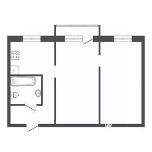 2-к квартира, вторичка, 43м2, 3/5 этаж