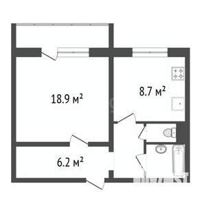 1-к квартира, вторичка, 40м2, 9/10 этаж