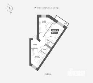 2-к квартира, вторичка, 69м2, 12/15 этаж