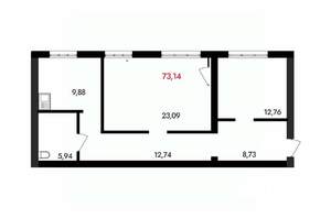 2-к квартира, вторичка, 73м2, 14/18 этаж