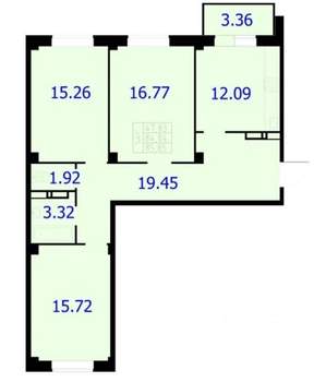3-к квартира, строящийся дом, 86м2, 2/9 этаж
