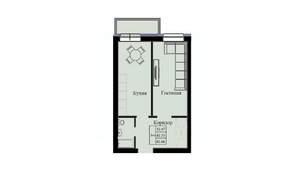1-к квартира, строящийся дом, 43м2, 2/10 этаж