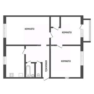 3-к квартира, вторичка, 58м2, 5/5 этаж