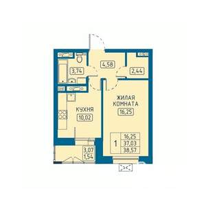 1-к квартира, вторичка, 39м2, 4/20 этаж