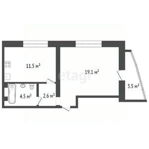 1-к квартира, вторичка, 38м2, 18/25 этаж