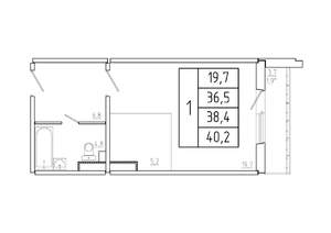 1-к квартира, вторичка, 38м2, 14/17 этаж