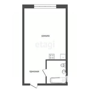 Студия квартира, вторичка, 17м2, 1/5 этаж