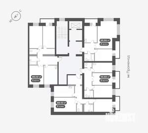 2-к квартира, вторичка, 68м2, 9/16 этаж