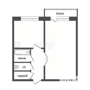 1-к квартира, вторичка, 34м2, 3/5 этаж