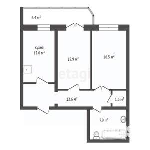 2-к квартира, вторичка, 67м2, 8/16 этаж