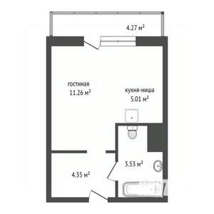 Студия квартира, вторичка, 24м2, 6/16 этаж