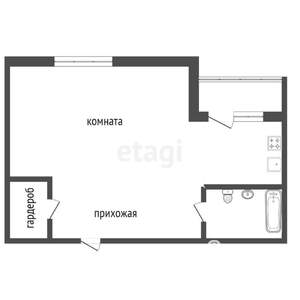 1-к квартира, вторичка, 44м2, 20/20 этаж