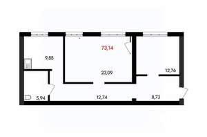 2-к квартира, вторичка, 73м2, 4/18 этаж