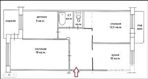 3-к квартира, вторичка, 61м2, 2/5 этаж