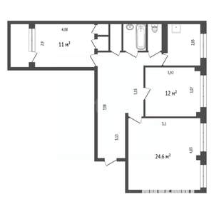 3-к квартира, вторичка, 78м2, 3/9 этаж