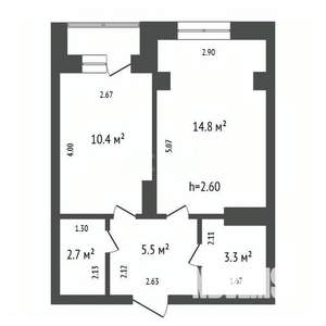 1-к квартира, вторичка, 37м2, 9/15 этаж