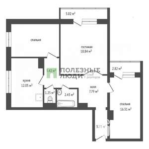 3-к квартира, вторичка, 80м2, 11/16 этаж