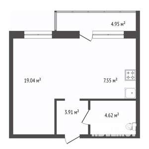 1-к квартира, вторичка, 35м2, 15/15 этаж