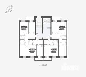 2-к квартира, вторичка, 64м2, 3/16 этаж
