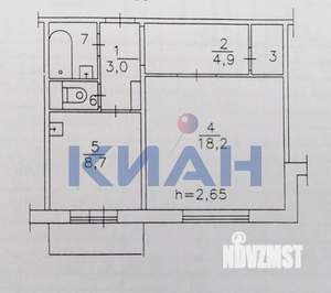 1-к квартира, вторичка, 40м2, 6/14 этаж