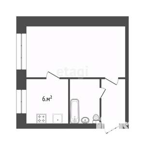 1-к квартира, вторичка, 31м2, 4/5 этаж