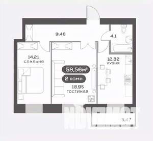 2-к квартира, вторичка, 60м2, 6/15 этаж
