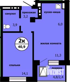 2-к квартира, вторичка, 40м2, 4/19 этаж