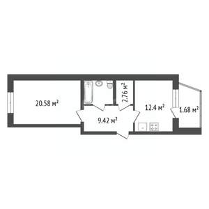 1-к квартира, вторичка, 50м2, 7/11 этаж