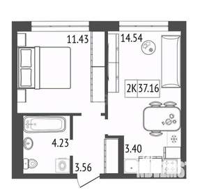 2-к квартира, вторичка, 37м2, 9/17 этаж