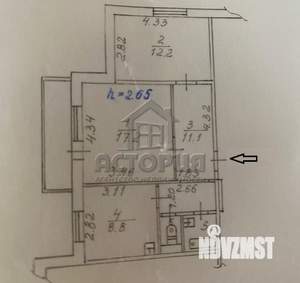2-к квартира, вторичка, 53м2, 7/10 этаж