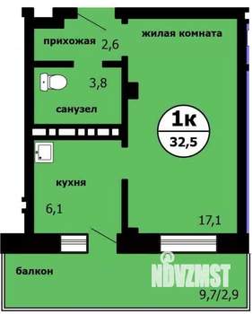 1-к квартира, вторичка, 32м2, 8/9 этаж