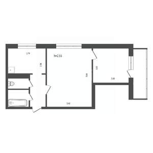 2-к квартира, вторичка, 40м2, 2/9 этаж