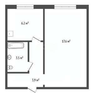 1-к квартира, вторичка, 32м2, 1/5 этаж