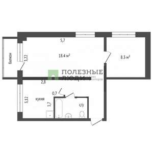 2-к квартира, вторичка, 47м2, 3/5 этаж