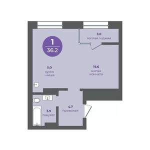 1-к квартира, вторичка, 36м2, 6/24 этаж