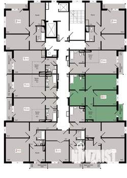 3-к квартира, строящийся дом, 66м2, 11/17 этаж