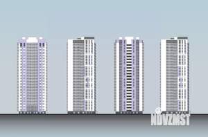 2-к квартира, строящийся дом, 62м2, 23/25 этаж