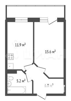 1-к квартира, вторичка, 41м2, 6/10 этаж