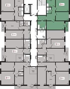 3-к квартира, вторичка, 86м2, 4/17 этаж