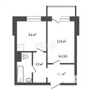 1-к квартира, вторичка, 32м2, 10/10 этаж