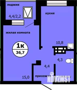 1-к квартира, вторичка, 36м2, 9/19 этаж