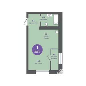 1-к квартира, вторичка, 31м2, 11/24 этаж
