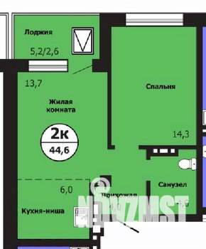 2-к квартира, вторичка, 44м2, 4/19 этаж