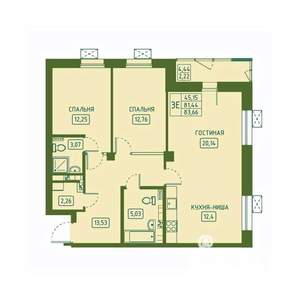 3-к квартира, вторичка, 84м2, 10/23 этаж